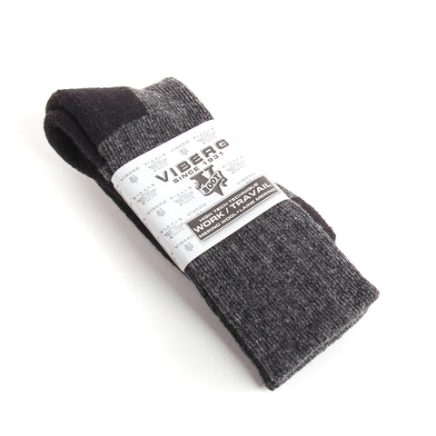 Wool Work Socks, Black/Grey