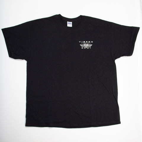 Viberg Boot t-shirt with winged logo, front