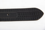 Embossed Black Leather Belt Tip